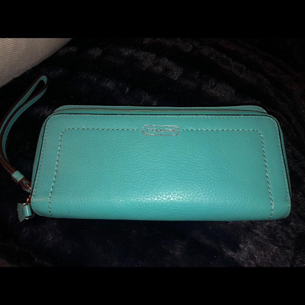 Coach wallet! Aqua/teal blue!